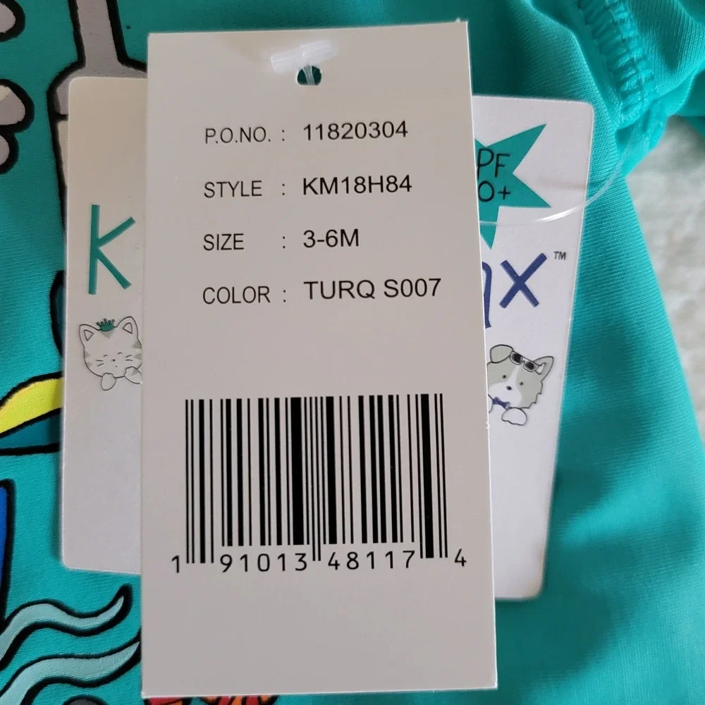 Kiko & Max Boys 3-6 months‎ Swim Trunks Rash Guard Shirt Set Outfit Pirate Shark